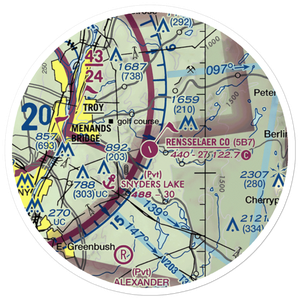 Rensselaer County Airport (5B7) VFR Sectional Sticker (20 mile)