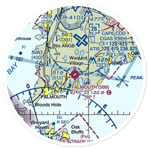Falmouth Airpark (5B6) VFR Sectional Sticker (20 mile)