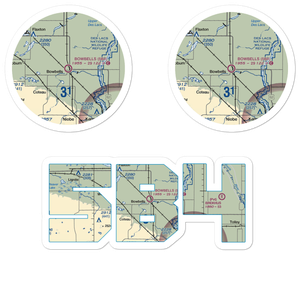 Bowbells Municipal Airport (5B4) VFR Sectional Sticker Pack