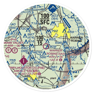 Warner Robins Air Park (5A2) VFR Sectional Sticker (20 mile)