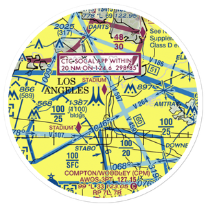 Los Angeles City Hall East Heliport (59L) VFR Sectional Sticker (20 mile)