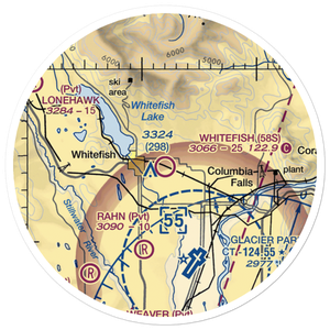 Whitefish Airport (58S) VFR Sectional Sticker (20 mile)