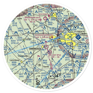 Huggins Memorial Airport (58J) VFR Sectional Sticker (30 mile)