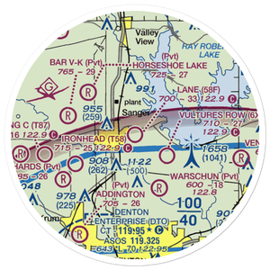 Lane Field (58F) VFR Sectional Sticker (20 mile)