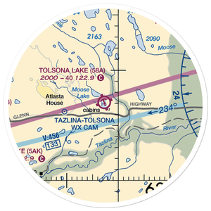 Tolsona Lake Seaplane Base (58A) VFR Sectional Sticker (20 mile)