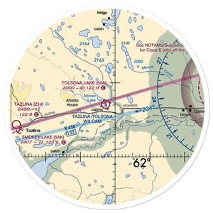 Tolsona Lake Seaplane Base (58A) VFR Sectional Sticker (30 mile)