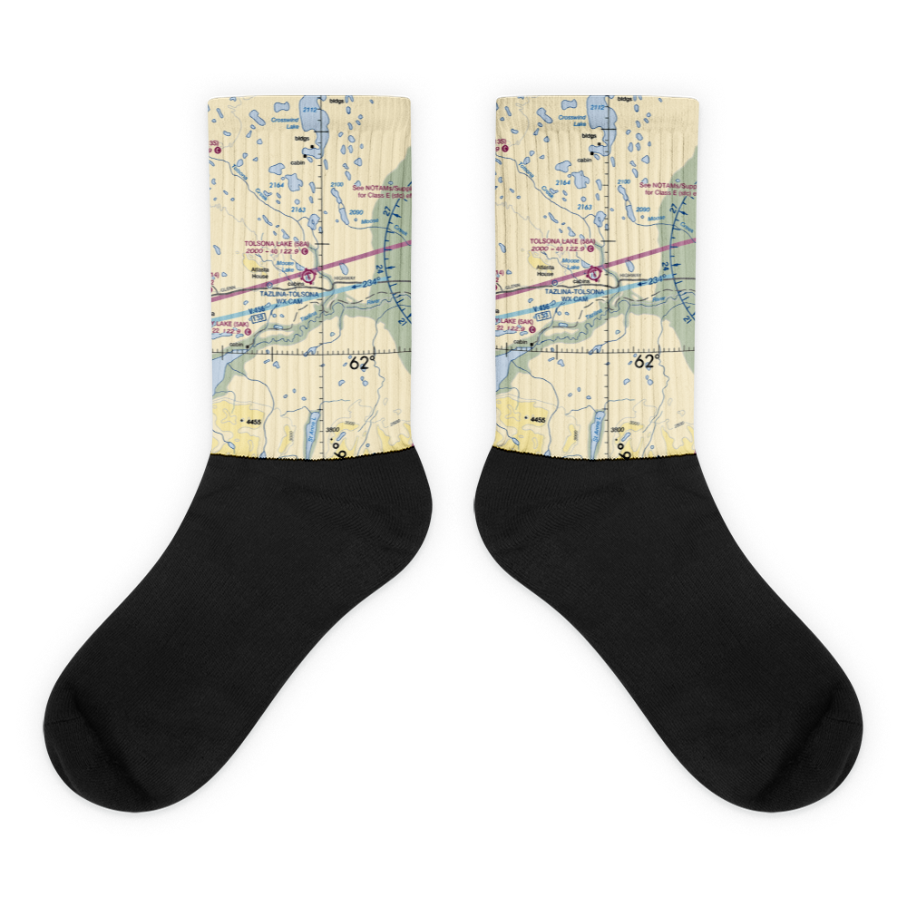 Tolsona Lake Seaplane Base (58A) VFR Sectional Socks 