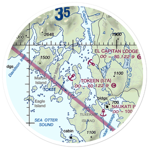 Tokeen Seaplane Base (57A) VFR Sectional Sticker (20 mile)