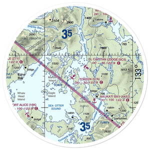 Tokeen Seaplane Base (57A) VFR Sectional Sticker (30 mile)
