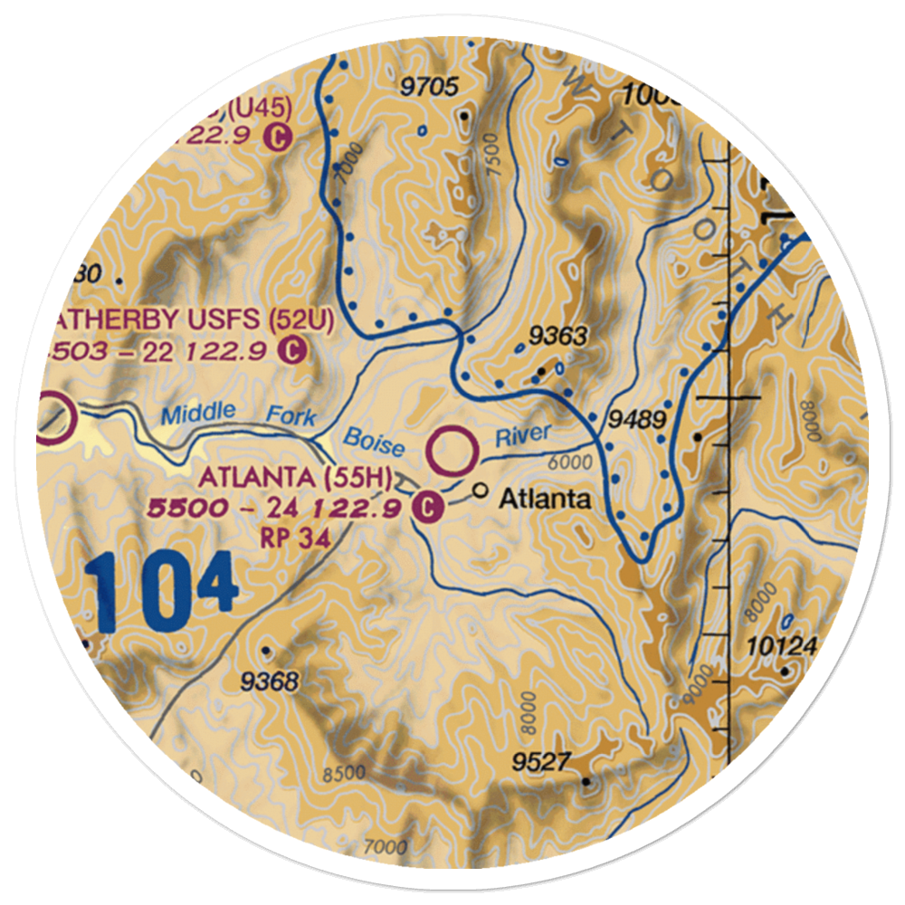 Atlanta Airport (55H) VFR Sectional Sticker (20 mile) 