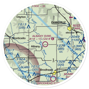 Albany Airport (54W) VFR Sectional Sticker (20 mile)