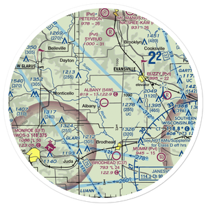 Albany Airport (54W) VFR Sectional Sticker (30 mile)