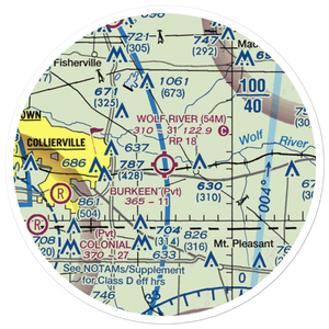 Wolf River Airport (54M) VFR Sectional Sticker (20 mile)