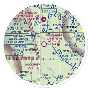 Woodruff Lake Airport (53W) VFR Sectional Sticker (20 mile)