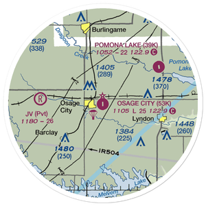 Osage City Municipal Airport (53K) VFR Sectional Sticker (20 mile)
