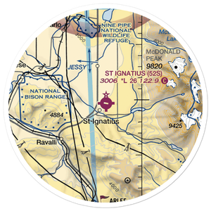 St Ignatius Airport (52S) VFR Sectional Sticker (20 mile)