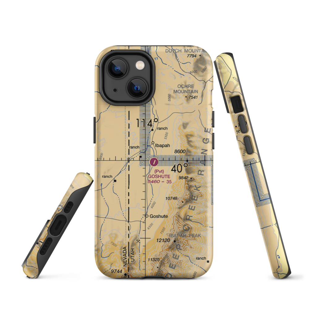 Goshute Airport (UT65) VFR Sectional  Tough iPhone Case iPhone 14 model shown