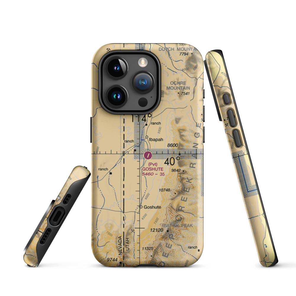 Goshute Airport (UT65) VFR Sectional  Tough iPhone Case iPhone 15 Pro model shown