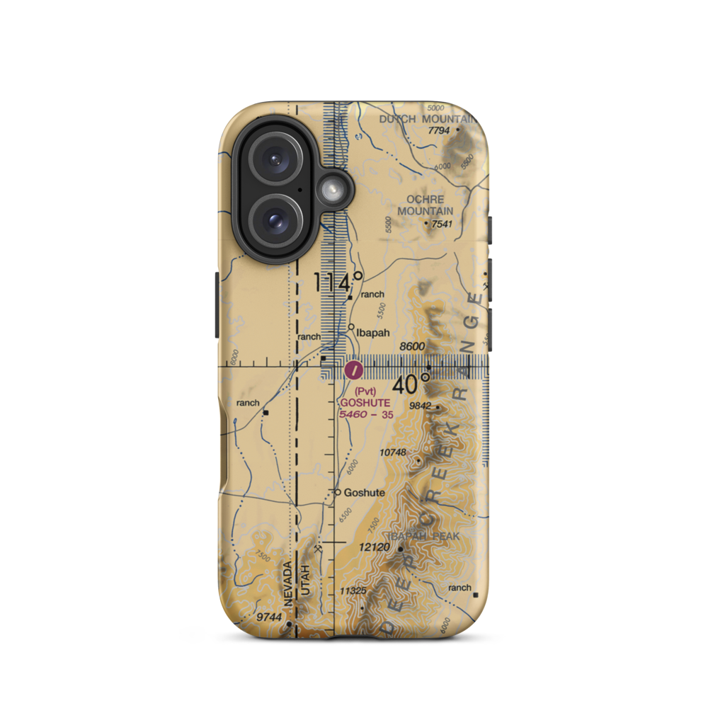 Goshute Airport (UT65) VFR Sectional  Tough iPhone Case iPhone 16 model shown