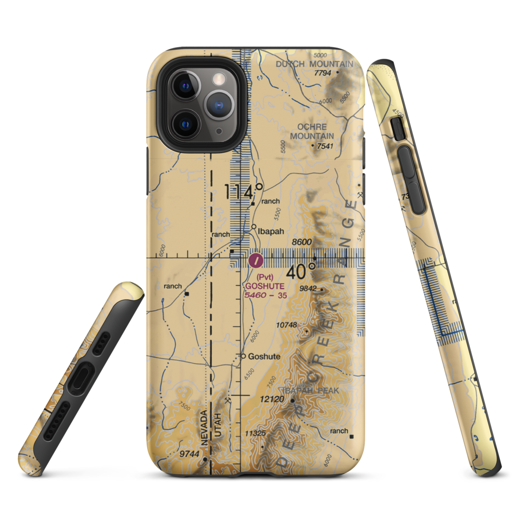 Goshute Airport (UT65) VFR Sectional  Tough iPhone Case iPhone 11 Pro Max model shown