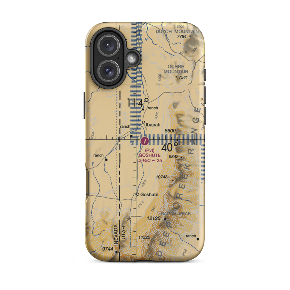 Goshute Airport (UT65) VFR Sectional  Tough iPhone Case iPhone 16 Plus model shown