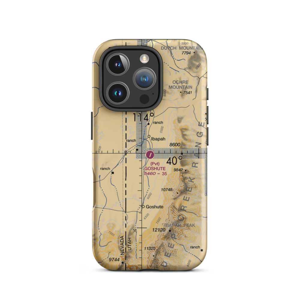 Goshute Airport (UT65) VFR Sectional  Tough iPhone Case iPhone 16 Pro model shown