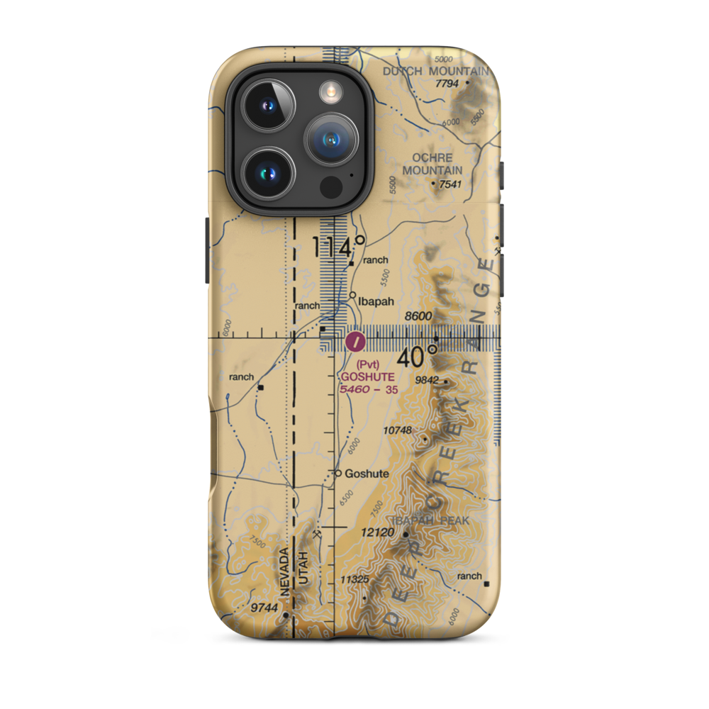 Goshute Airport (UT65) VFR Sectional  Tough iPhone Case iPhone 16 Pro Max model shown