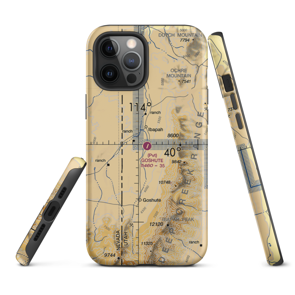 Goshute Airport (UT65) VFR Sectional  Tough iPhone Case iPhone 12 Pro Max model shown
