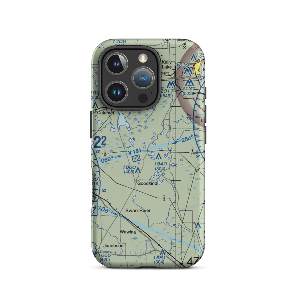 Gospel Ranch Airport (MN52) VFR Sectional  Tough iPhone Case iPhone 16 Pro model shown