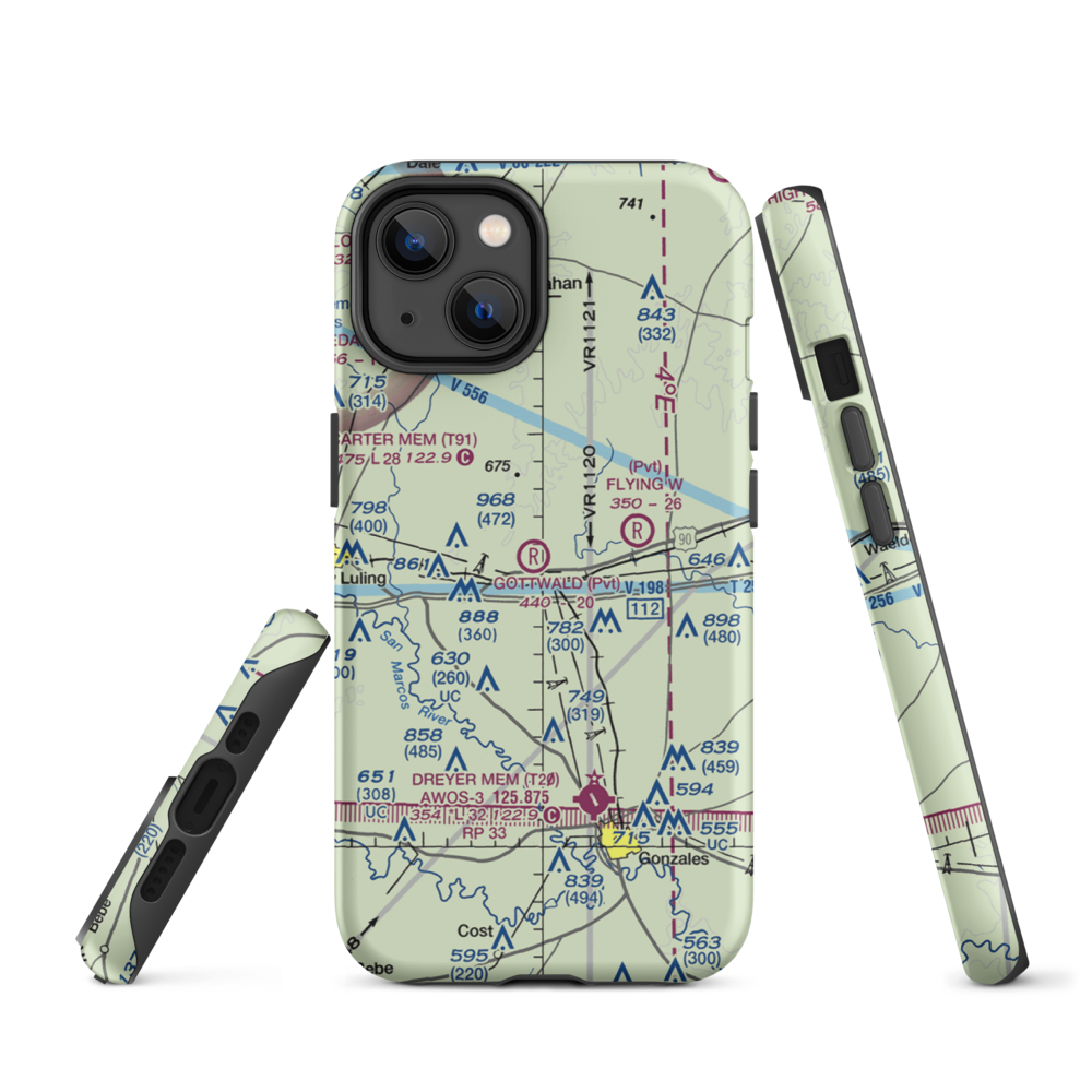Gottwald Field (10TE) VFR Sectional  Tough iPhone Case iPhone 14 model shown