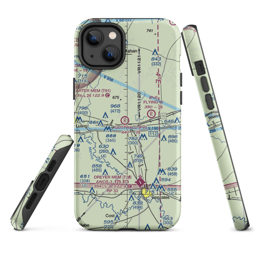 Gottwald Field (10TE) VFR Sectional  Tough iPhone Case iPhone 14 Plus model shown