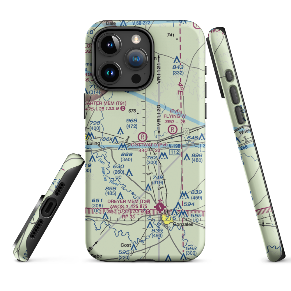 Gottwald Field (10TE) VFR Sectional  Tough iPhone Case iPhone 15 Pro Max model shown