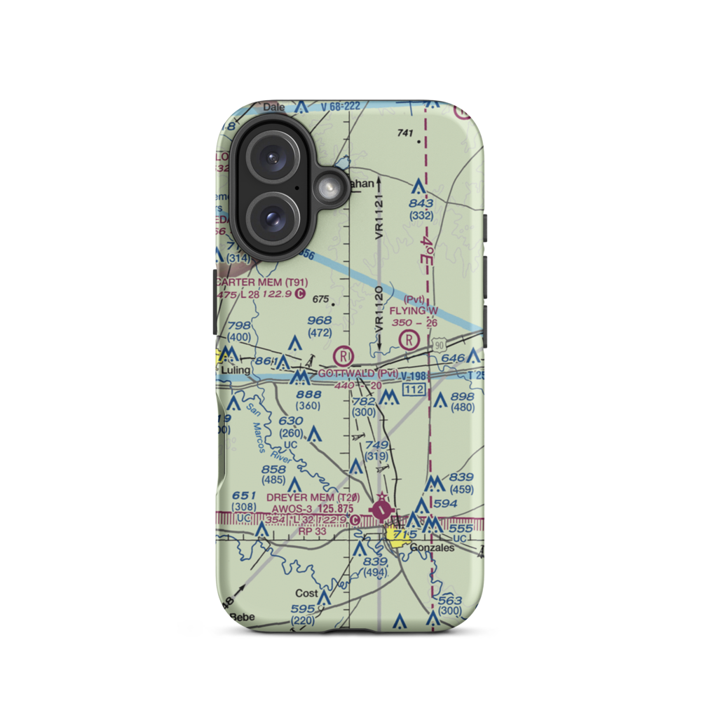 Gottwald Field (10TE) VFR Sectional  Tough iPhone Case iPhone 16 model shown