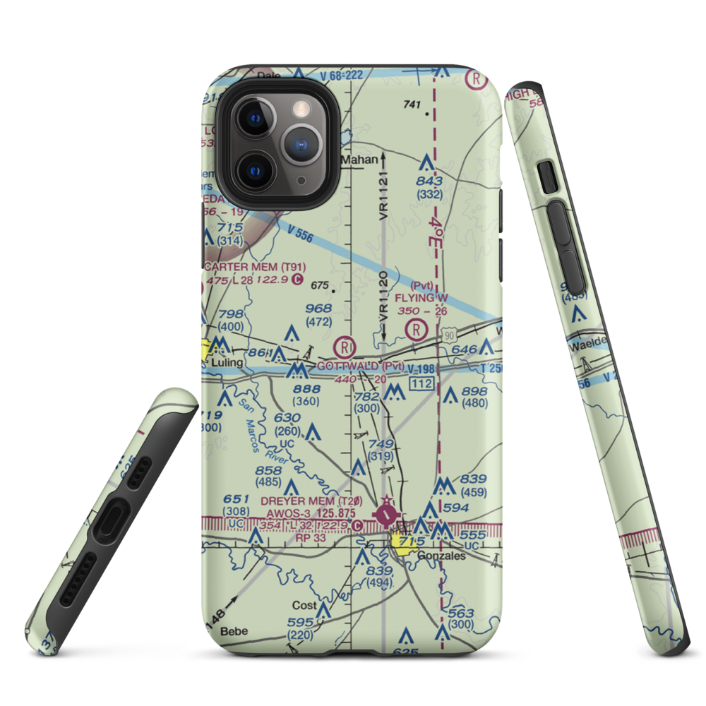 Gottwald Field (10TE) VFR Sectional  Tough iPhone Case iPhone 11 Pro Max model shown