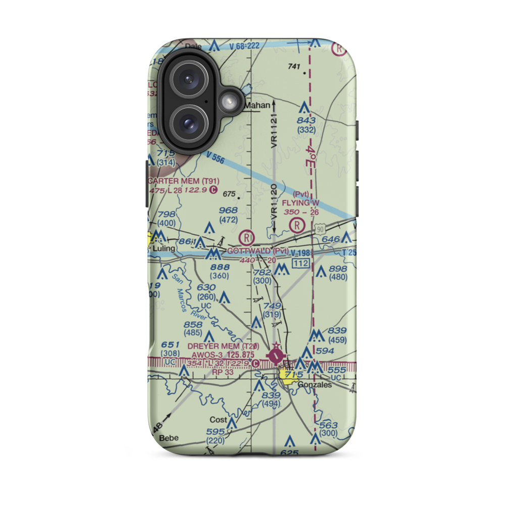 Gottwald Field (10TE) VFR Sectional  Tough iPhone Case iPhone 16 Plus model shown