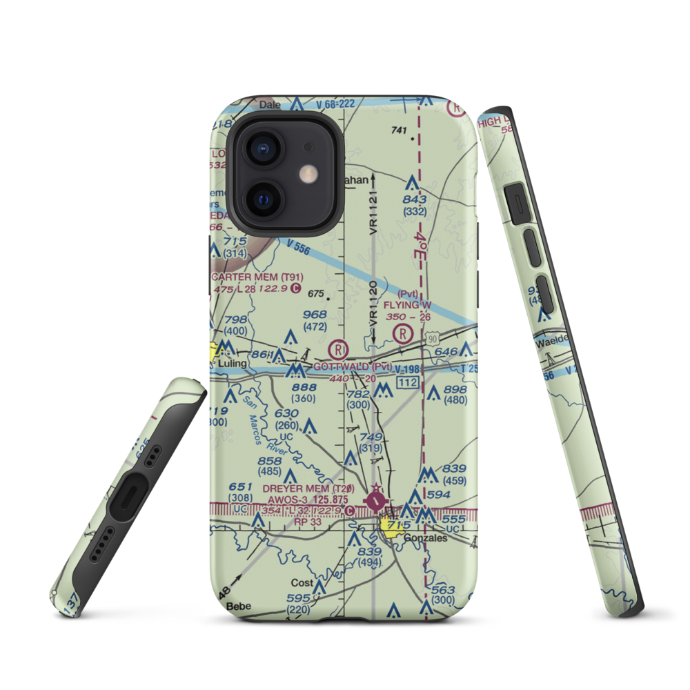 Gottwald Field (10TE) VFR Sectional  Tough iPhone Case iPhone 12 model shown