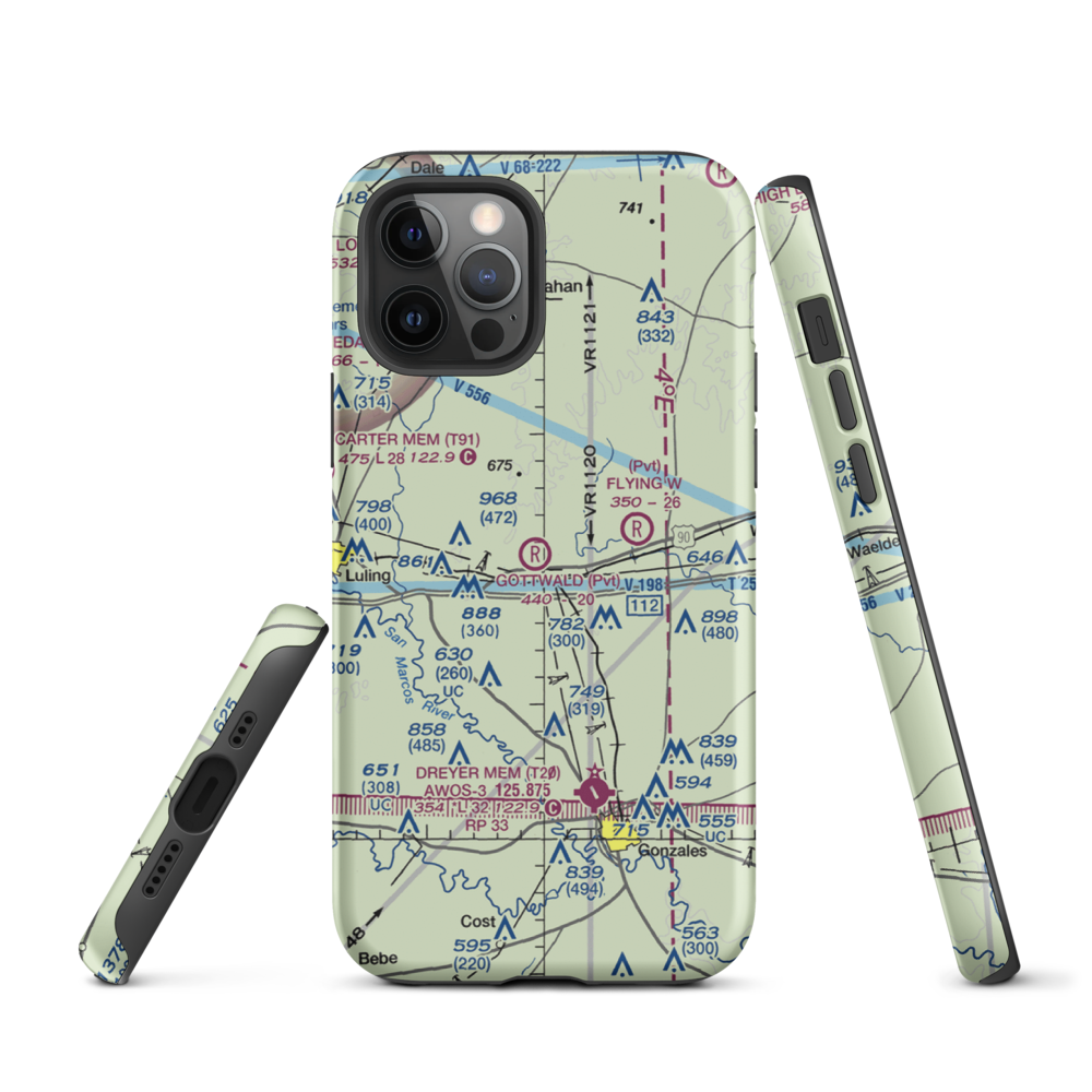 Gottwald Field (10TE) VFR Sectional  Tough iPhone Case iPhone 12 Pro model shown