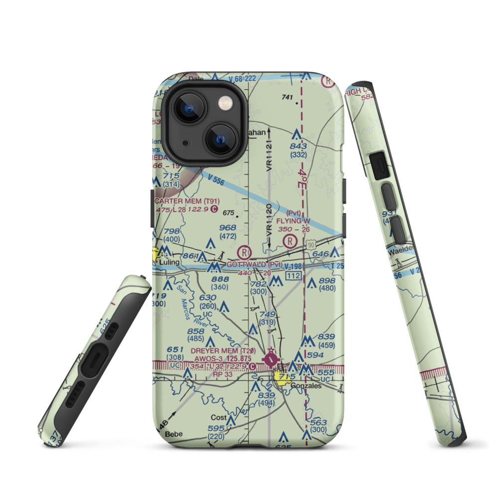 Gottwald Field (10TE) VFR Sectional  Tough iPhone Case iPhone 13 model shown