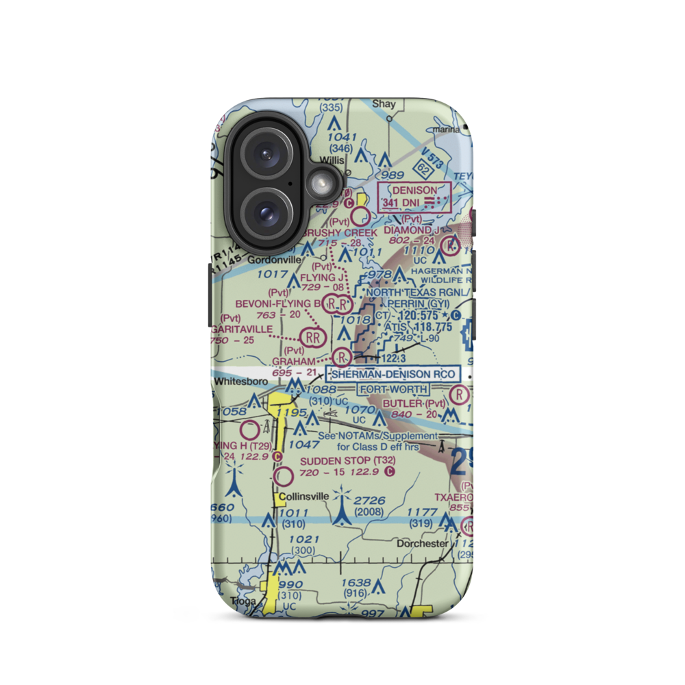 Graham Field (XS31) VFR Sectional  Tough iPhone Case iPhone 16 model shown