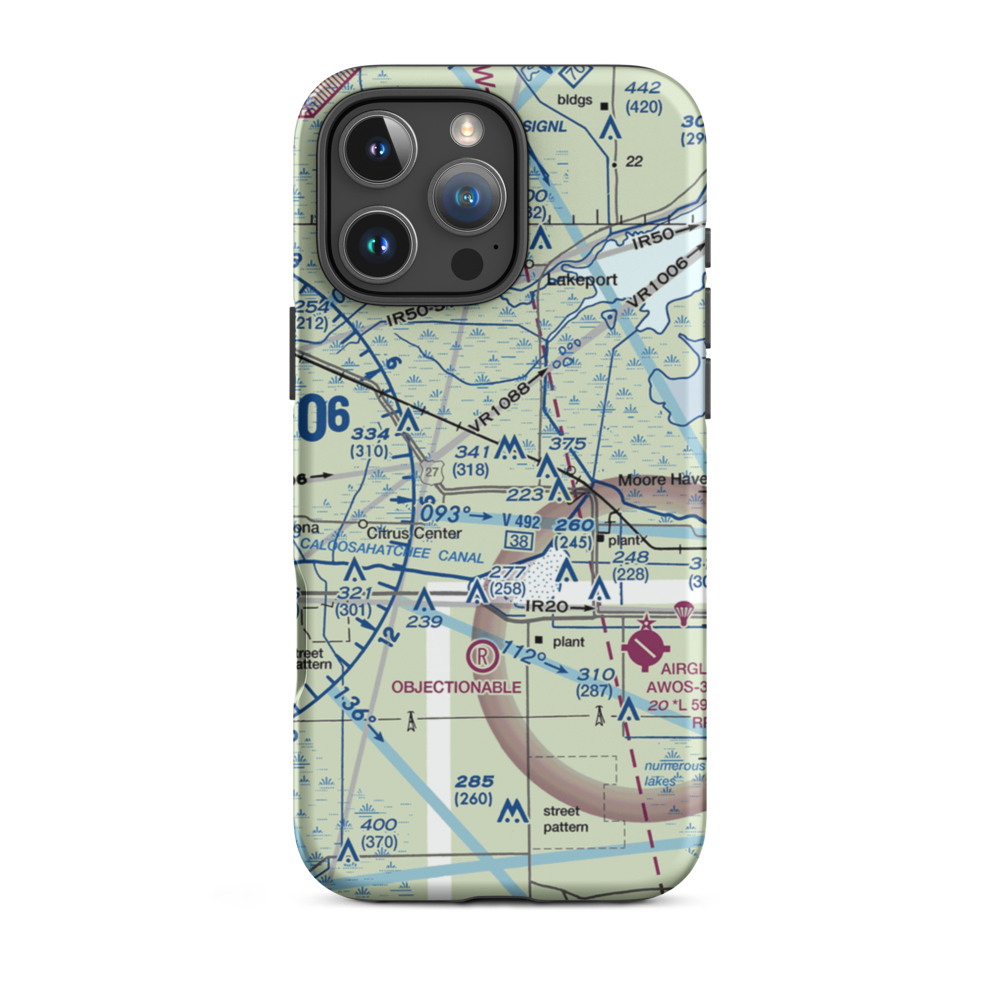 Graham Landing Strip - Moore Haven Airport (FL40) VFR Sectional  Tough iPhone Case iPhone 16 Pro Max model shown