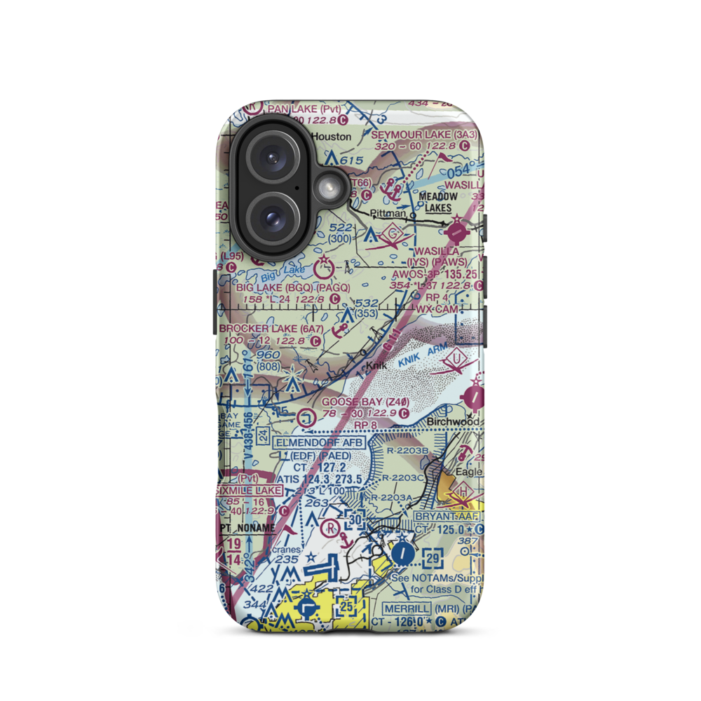 Grand Home Airport (AK99) VFR Sectional  Tough iPhone Case iPhone 16 model shown
