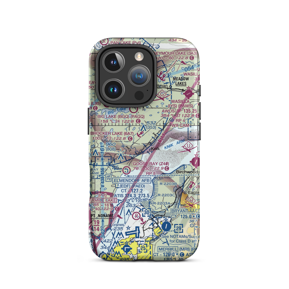 Grand Home Airport (AK99) VFR Sectional  Tough iPhone Case iPhone 16 Pro model shown
