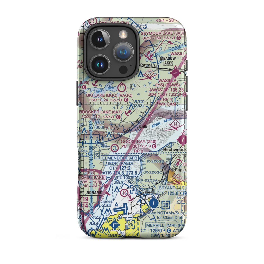 Grand Home Airport (AK99) VFR Sectional  Tough iPhone Case iPhone 16 Pro Max model shown