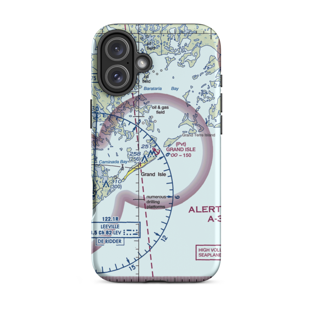 Grand Isle Seaplane Base (GNI) VFR Sectional  Tough iPhone Case iPhone 16 Plus model shown