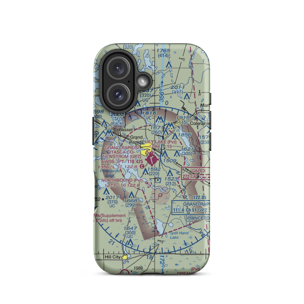 Grand Rapids Itasca Co-Gordon Newstrom field (GPZ) VFR Sectional  Tough iPhone Case iPhone 16 model shown