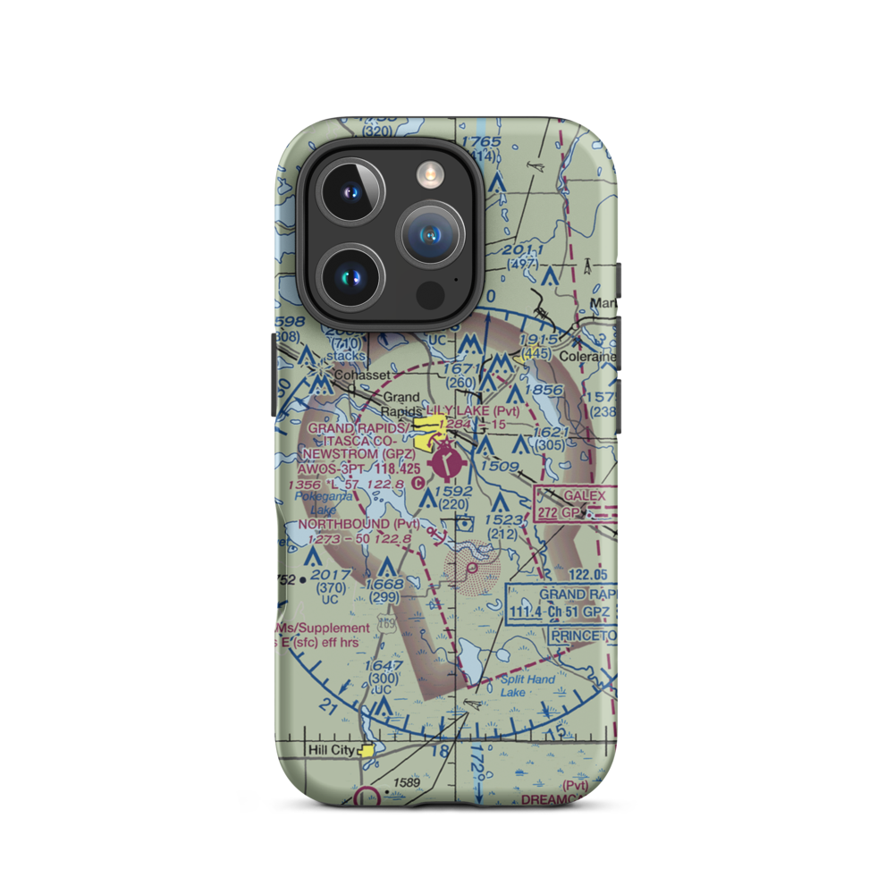 Grand Rapids Itasca Co-Gordon Newstrom field (GPZ) VFR Sectional  Tough iPhone Case iPhone 16 Pro model shown