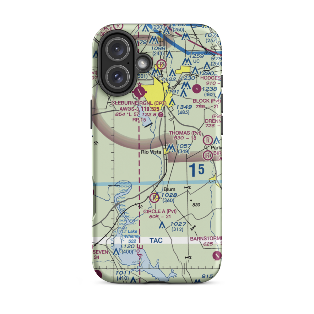 Grand Valley Lands Airport (US-0032) VFR Sectional  Tough iPhone Case iPhone 16 Plus model shown