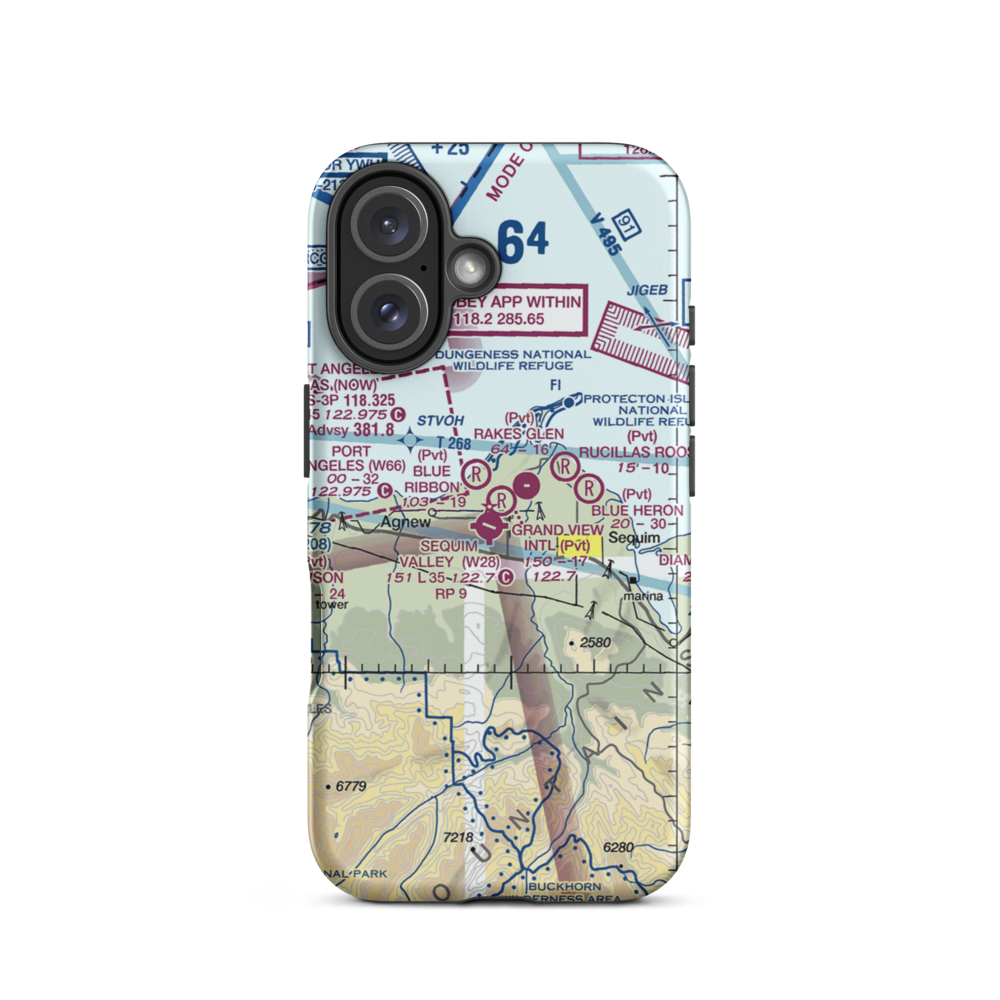 Grand View International Airport (WN23) VFR Sectional  Tough iPhone Case iPhone 16 model shown