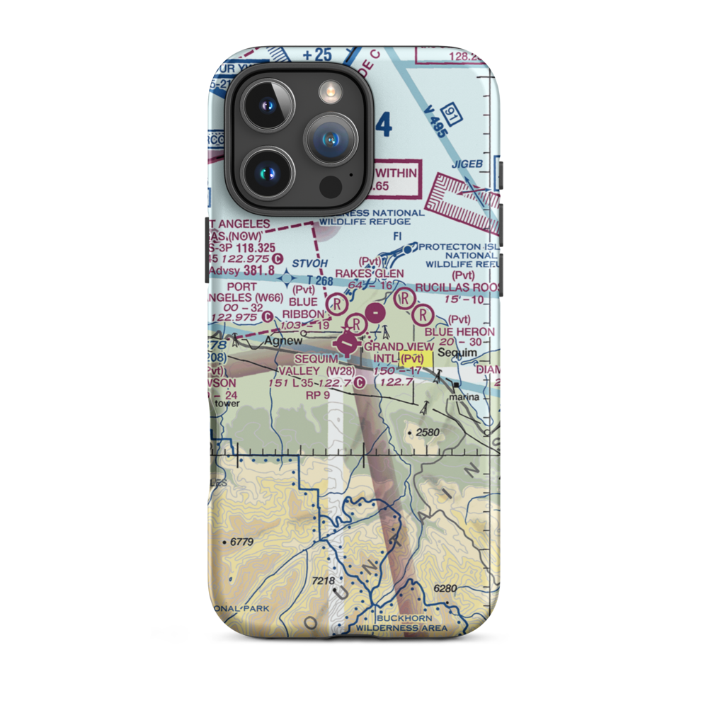 Grand View International Airport (WN23) VFR Sectional  Tough iPhone Case iPhone 16 Pro Max model shown
