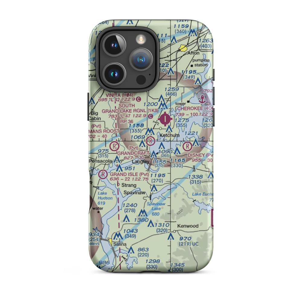 Grandcraft Landing Strip (OK30) VFR Sectional  Tough iPhone Case iPhone 16 Pro Max model shown